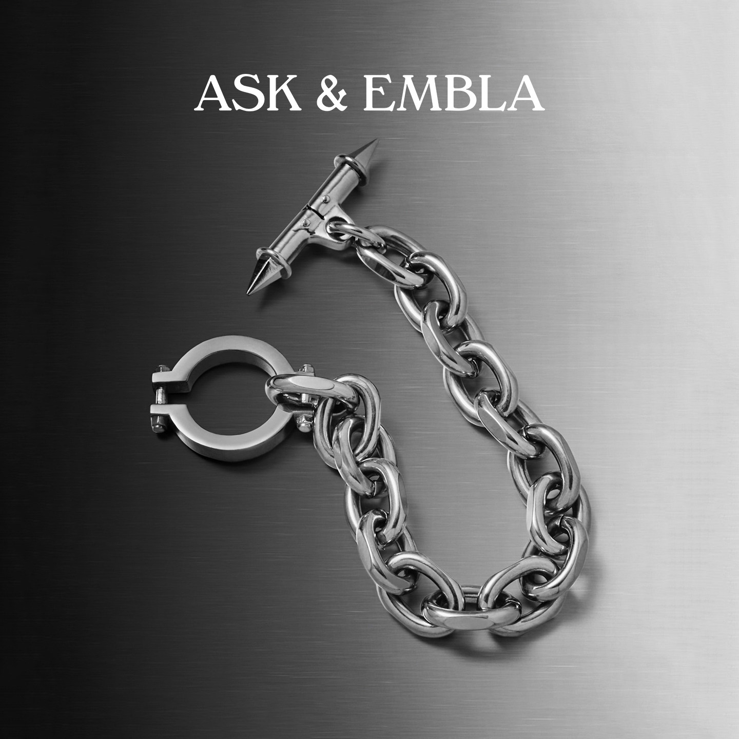 Ask & Embla融合链条手链哥特风格小众嘻哈风中性设计复古手镯