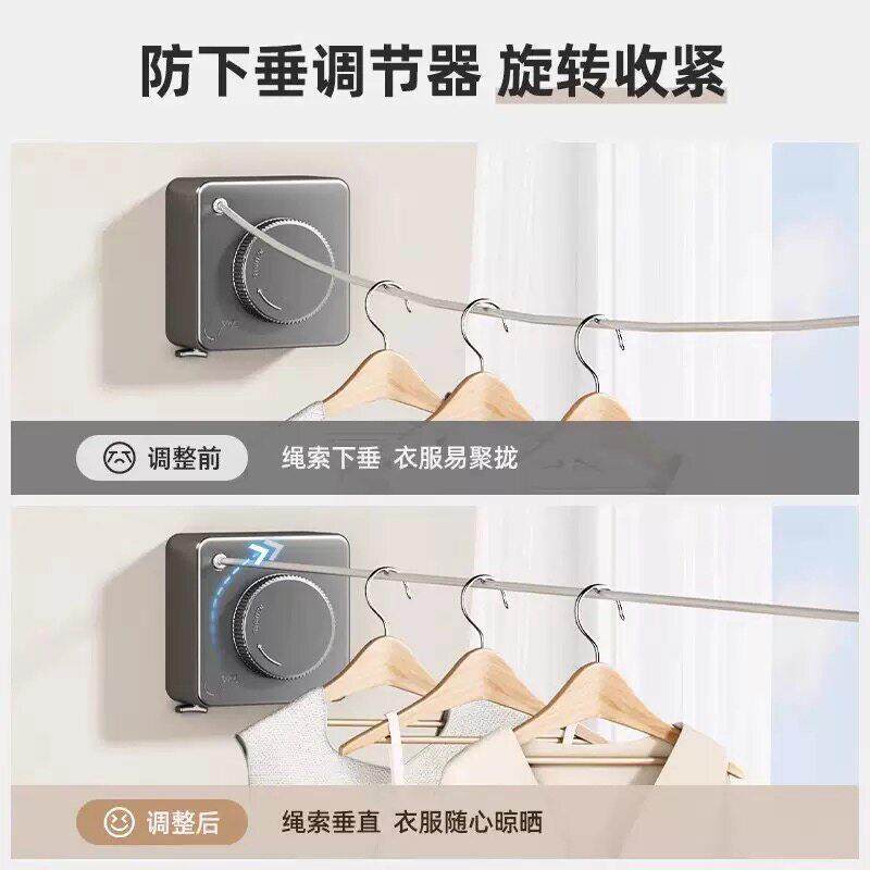 隐形绳晾绳缩室内免FAC打孔伸钢丝晾衣神器卫生间阳台挂衣衣收缩