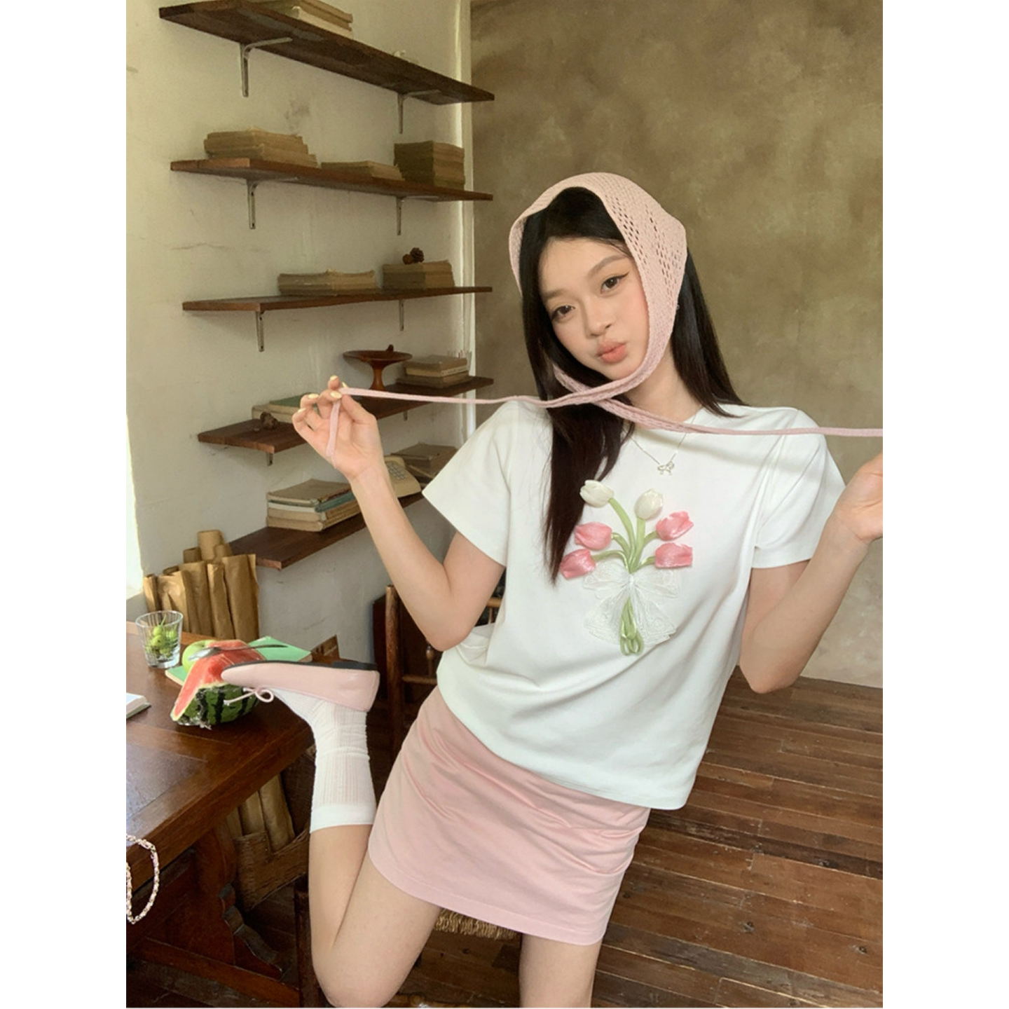 【宋正嗯】正肩宽松短袖T恤女夏图片