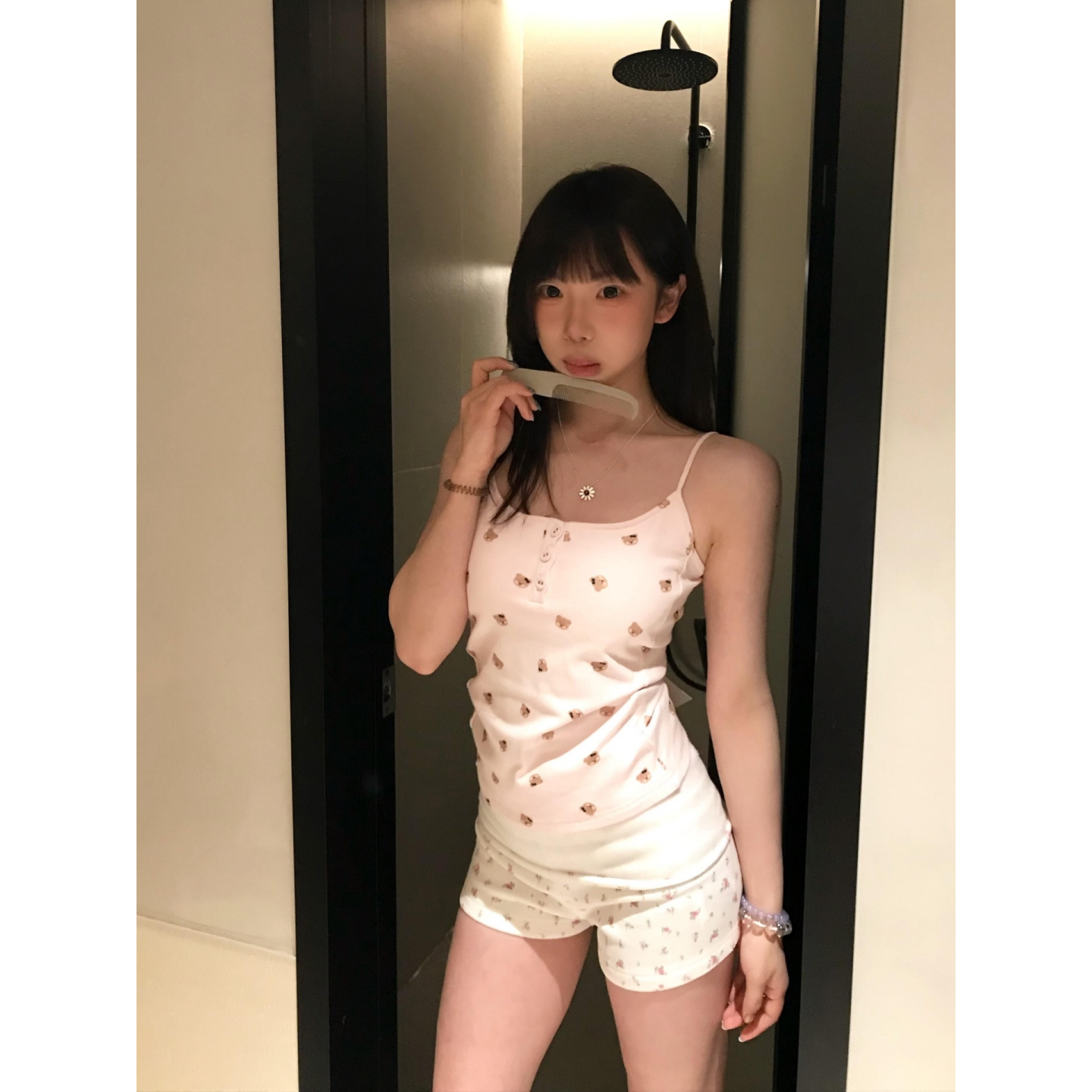 小熊印花甜美风吊带背心女夏季2026新款修身可爱内搭外穿韩系上衣