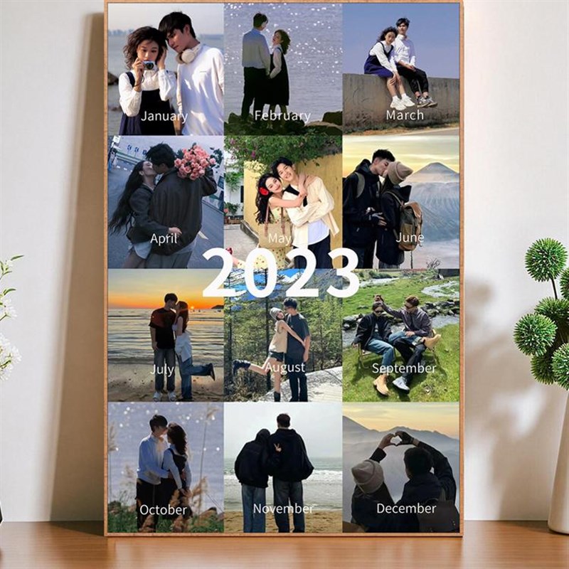 diy定制情侣相框挂墙照片12宫格摆台婚纱结婚照打印周年纪念礼物