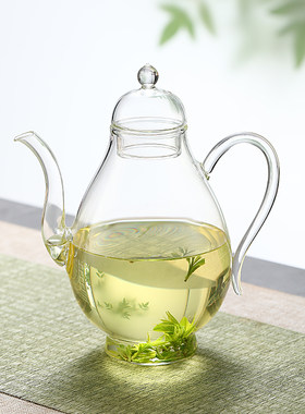 君子壶美人壶新中式茶饮玻璃器皿提梁高硼硅煮茶茶壶绿茶壶花茶壶