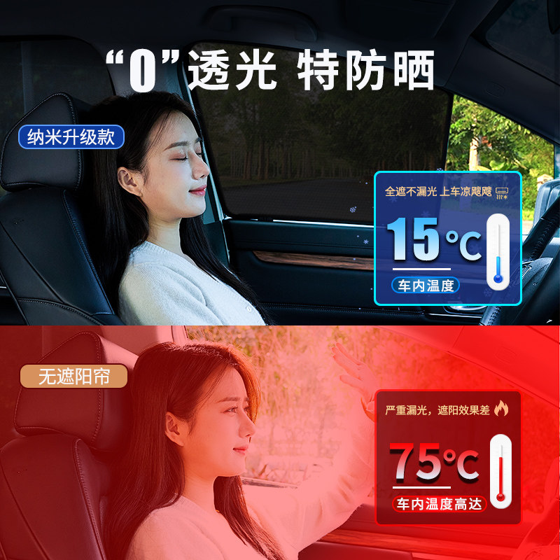 比亚迪元plus汽车磁吸式遮阳帘元EV防晒隔热遮阳挡板网纱侧窗车载