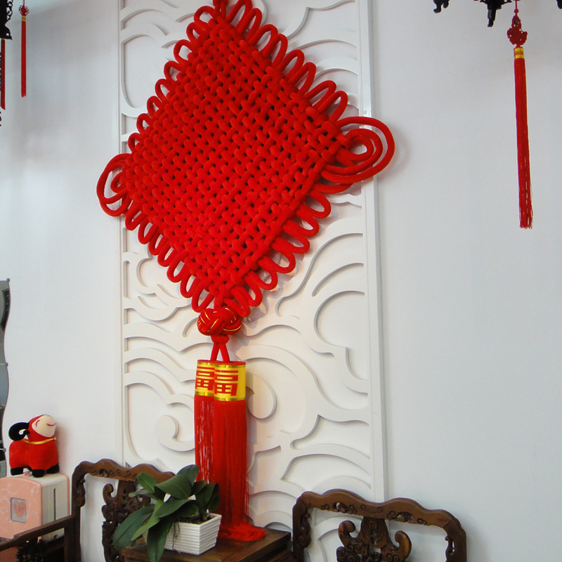 特大号中国结挂件十八盘 绒布材质北京产开业乔迁吉祥庆典装饰双