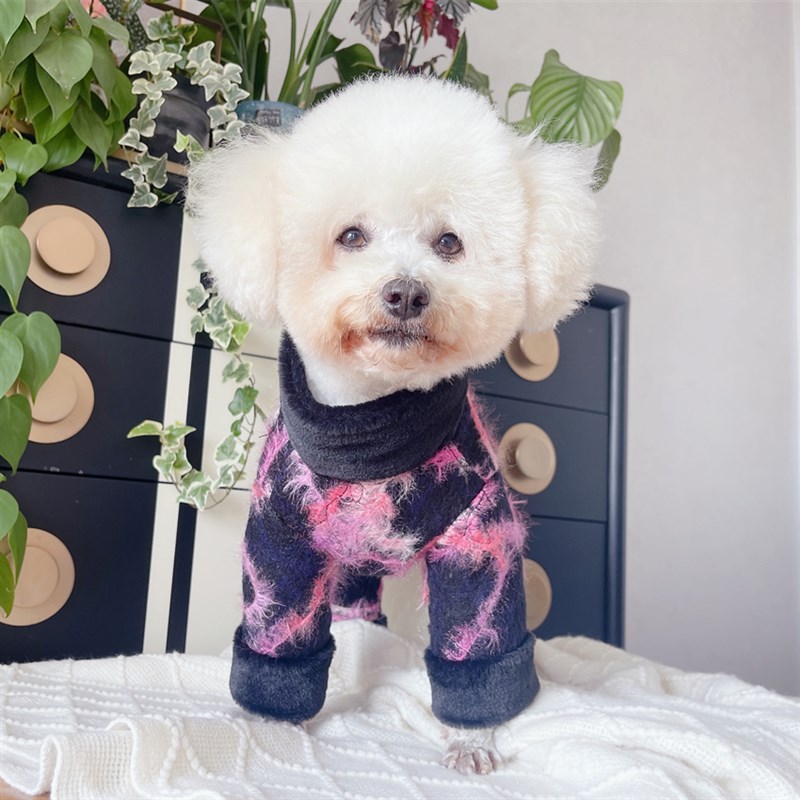 泰迪比熊贵宾狗狗加厚包肚保暖棉大衣宠物猫咪犬双排扣可牵引冬装