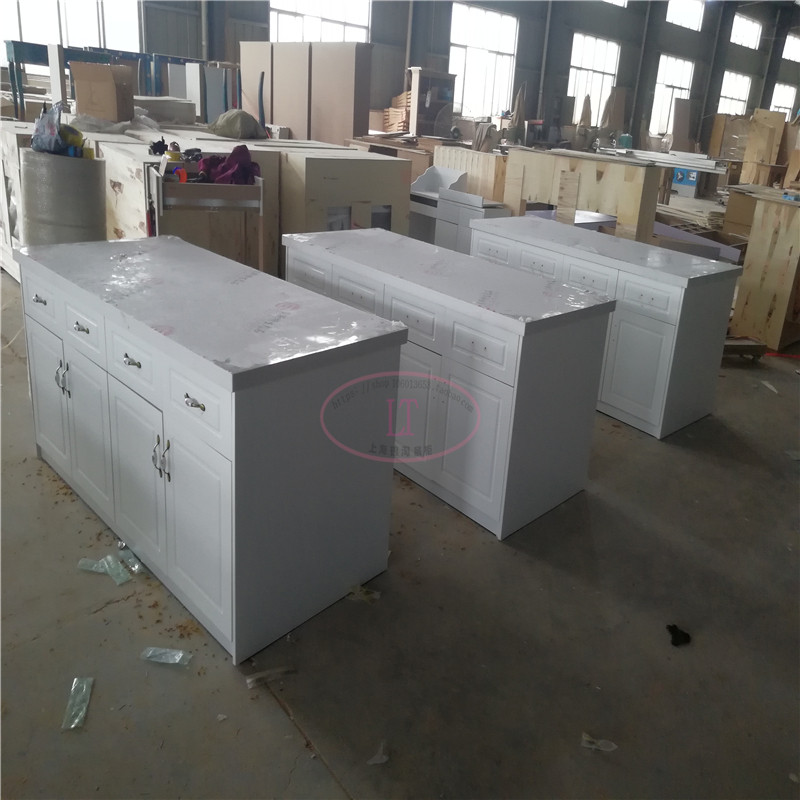 欧式烤漆面包店货架中岛柜烘焙工作台蛋糕房操作台带人造石台面