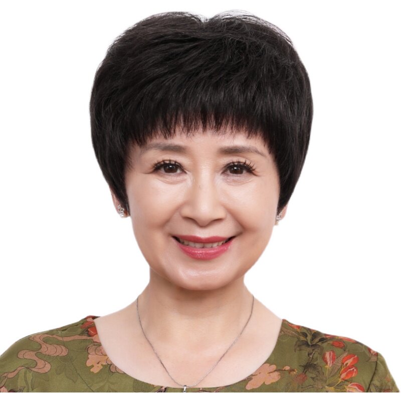 中老年光头假发短发黑色真发头套全真自然50岁妈妈化疗轻薄全头套