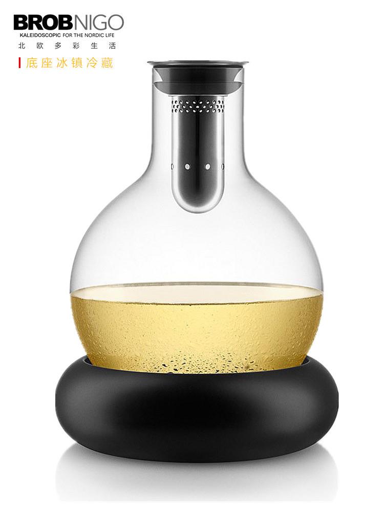 创意家用快速红酒瀑布葡萄酒醒酒器分酒器盛酒器带底座冰酒壶
