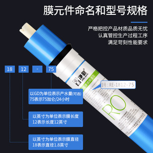 净健 RO反渗透膜滤芯净水器纯水机过滤器通用1812/2012/3012/3013