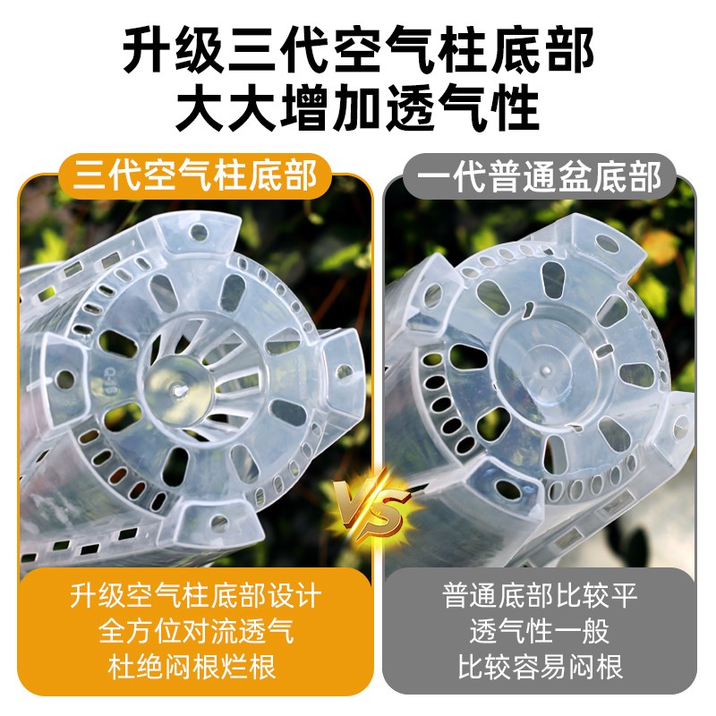 水苔蝴蝶兰专用花盆透明青山控根盆加厚大号透气兰花塑料花盆家用