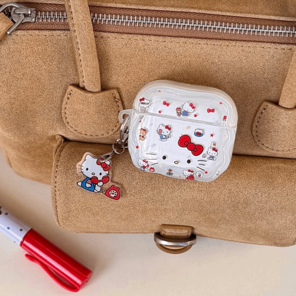 Kitty打电话耳机套适用苹果 AirPods Pro 第二代 新款耳机壳AirPods 3防摔AirPods 1/2简约保护套AirPods 4防