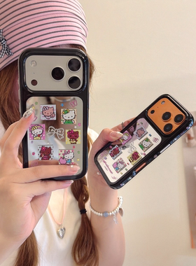 蝴蝶结kitty便签适用iphone17promax手机壳苹果16pro明星同款15保护套14可爱卡通13侧图镜面圆边太空壳