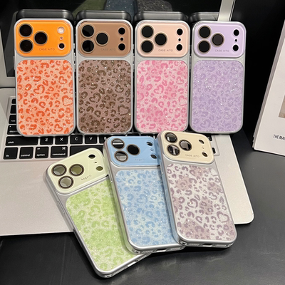 银底豹纹大视窗秒变 17 手机壳 iPhone17ProMax 高级 iPhone16ProMax 轻奢 iPhone15ProMax 全包防摔保护套