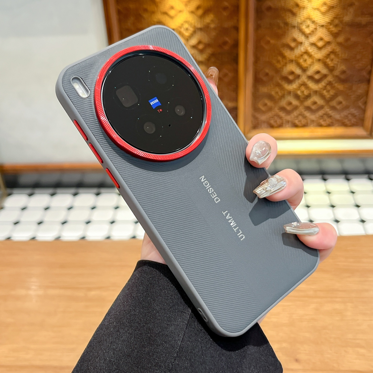 高级素皮适用vivox300ultra手机壳红圈新品条纹磨砂防摔保护壳x200s撞色奢华高级个性全包磨砂x200