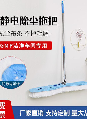 防静电洁净室无尘拖把GMP洁净区实验室 工厂无尘车间除尘平板拖把