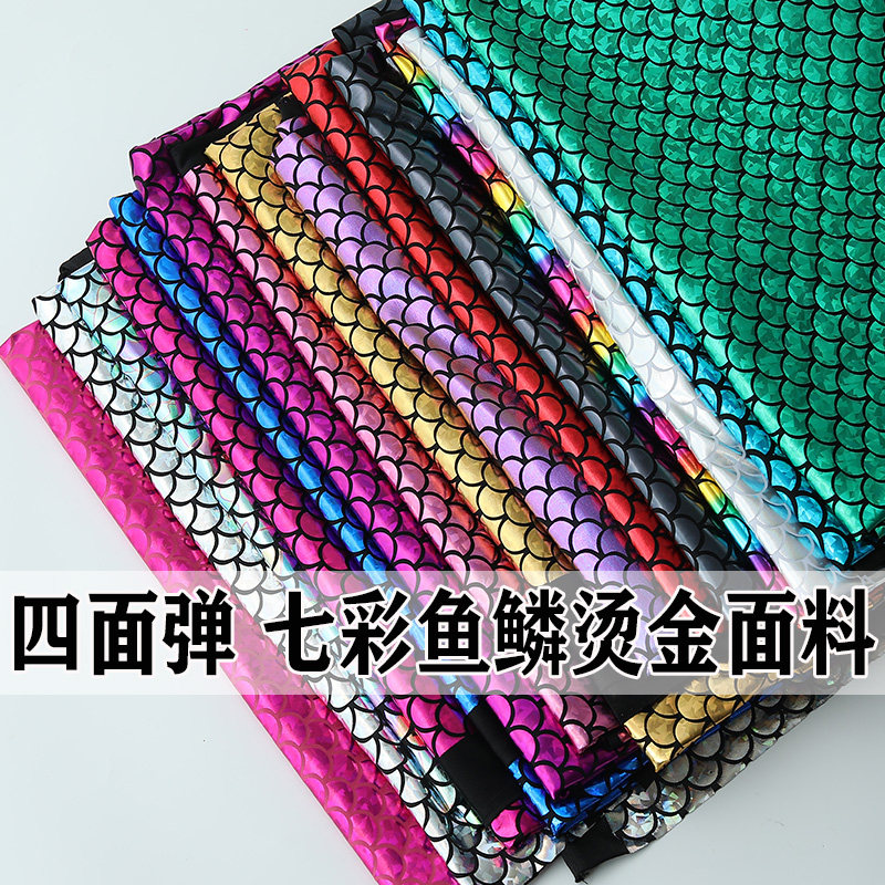 鱼鳞烫金布舞台演出服装