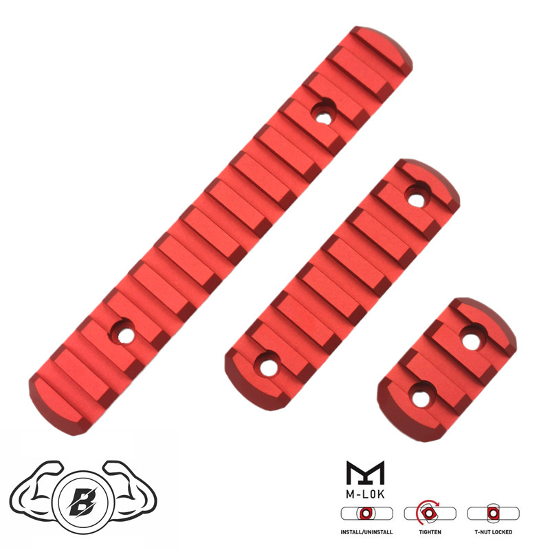 暴君CNC红色导轨M-LOK金属导轨MI鱼骨MK8 精击SLR 越狱红 铝合金图片