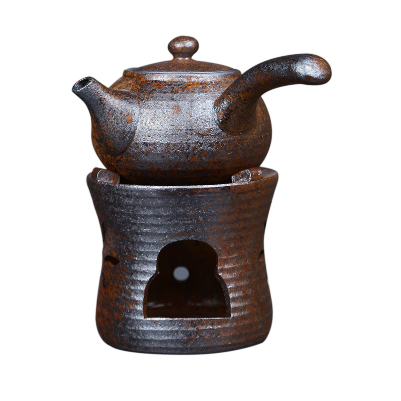 粗陶温茶器套装家用陶瓷酒精灯干烧台禅意明火煮茶炉茶道茶具配件