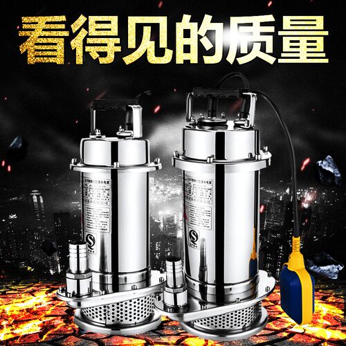 304不锈钢潜水泵耐腐潜水泵高扬程家用抽水机污水泵220V排污水泵