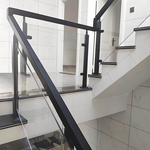 04不锈钢楼梯立柱农自建房村栏杆玻扶手内卡璃槽方护管栏H1050阳