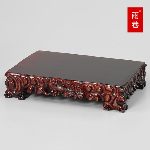 长方实木奇石根雕底座可挖槽花盆古董鱼缸佛像工艺品托架底座石头