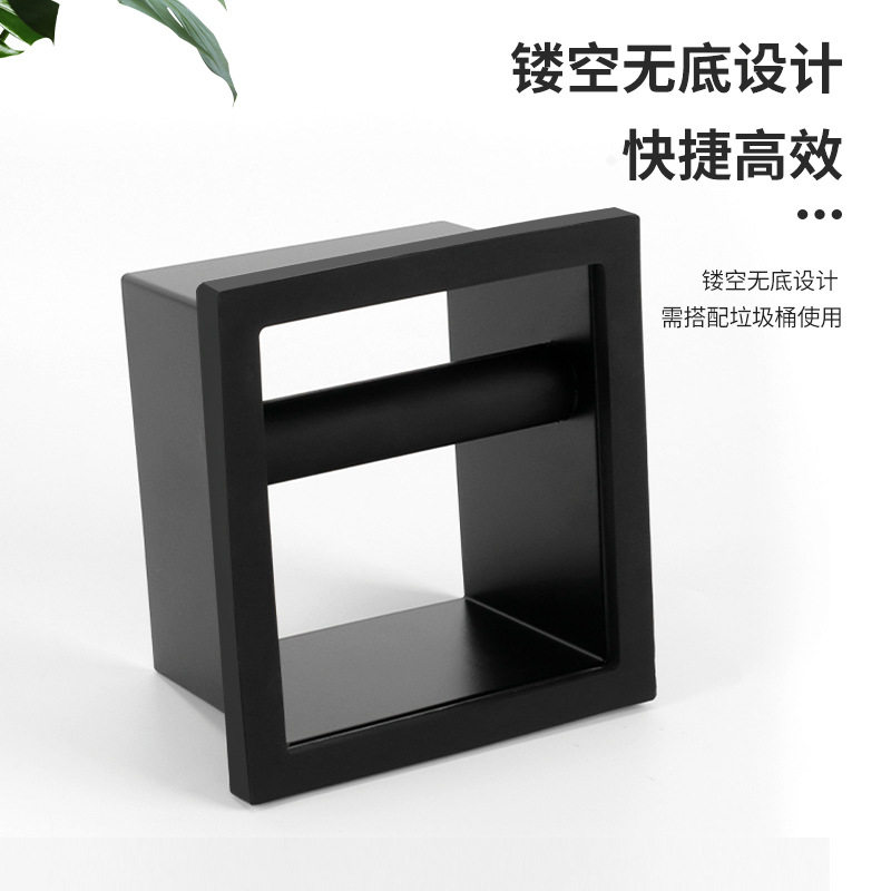 嵌入式敲渣盒吧台不锈钢废渣桶意式咖啡粉渣桶咖啡店台面无底渣盒