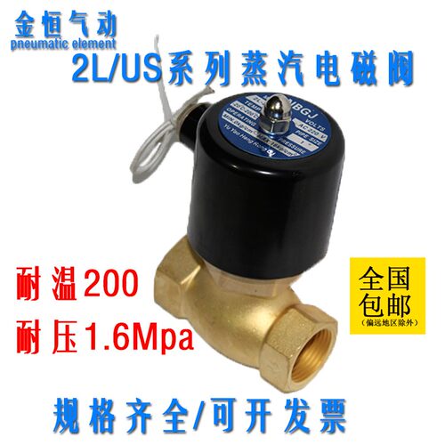 全铜线圈温蒸汽电磁阀控制阀AC220V4分6分1寸US/2L-15/20/25/32