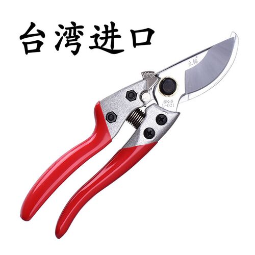 台湾进口SK5钢材园林修剪树枝剪省力修花剪刀园艺剪修枝剪镀铬版