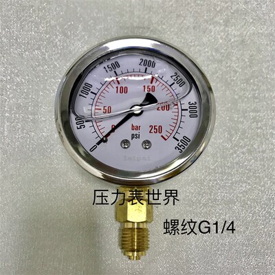 防震压力表 直径68mm (背后外壳直径61mm)压力 0-250bar 3500psi