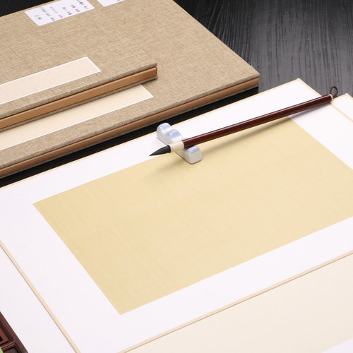 熟绢纸软卡熟宣小楷画片工笔画用纸深仿古浅仿古12张涵套泾县黄色