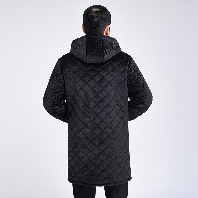 冬季男女款工作棉衣棉服 中长款外穿连帽罩衣 加T绒棉袄劳保服加