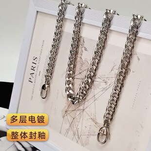 1.3cm银色铝制链条q轻巧型包包肩带不掉色包链子单肩斜挎替换肩带