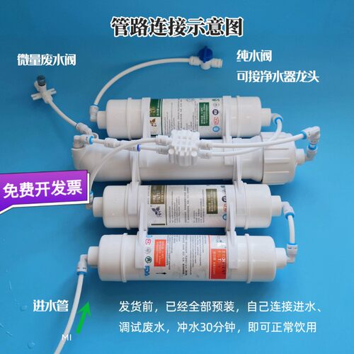 无泵净水器不接电过滤纯水低压反渗透RO膜加仑GL-2012-LP移动便携