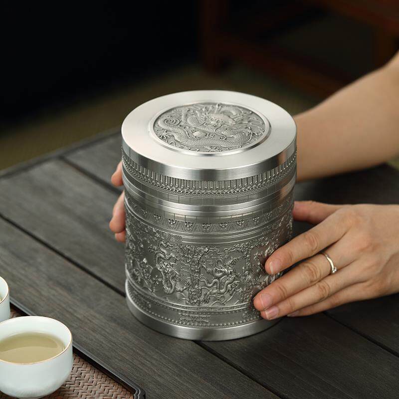 锡含量99%锡罐茶叶罐散茶密封罐高档家用存茶储茶罐普洱散茶仓