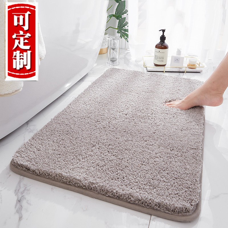 浴室防滑地垫浴缸旁边吸水脚垫加厚长毛绒地毯厕所卫生间门口门垫 - 实物图