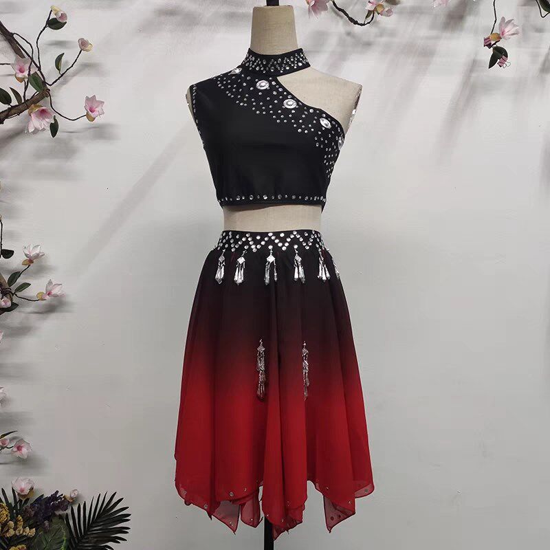 燕子舞新款佤族舞蹈服装成人民族服装艺考K练习套装演出表演服定