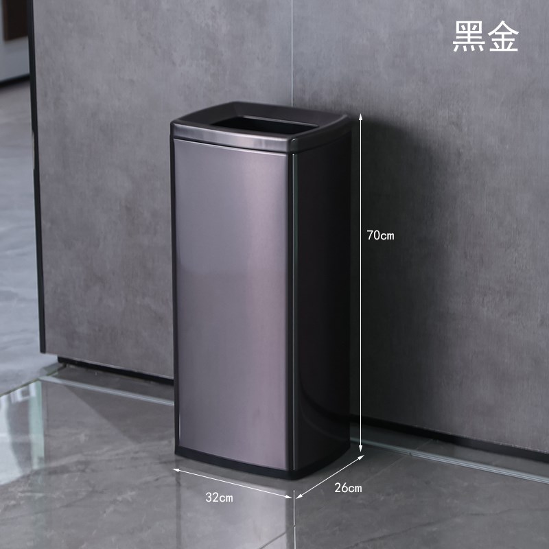 20升30升f商用垃圾桶加大容量加高方形无盖直投不锈钢酒店化妆室