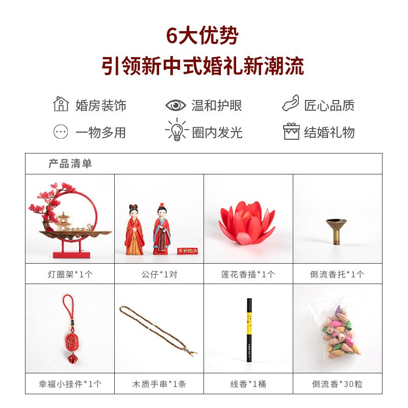 创意结婚礼物送新人闺蜜朋友婚房间喜庆台灯装饰摆件桌面高档礼品