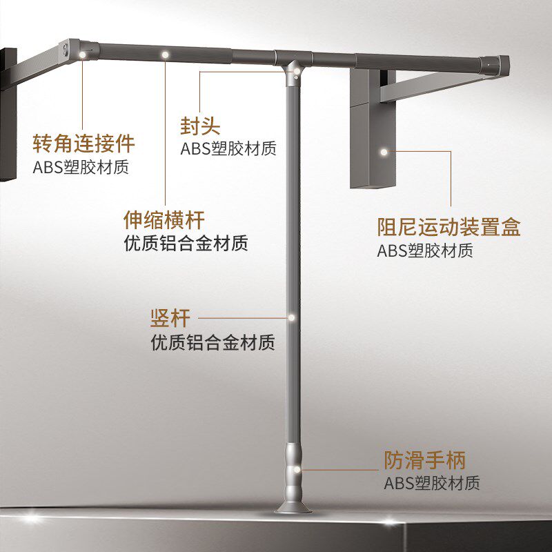 衣柜下拉式挂衣杆伸缩升降衣通衣帽间柜内下拉衣架衣橱挂衣器配件