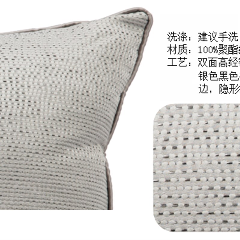 简约复古样板间客厅沙发方枕抱枕套轻奢风灰色靠包酒店床上靠垫套