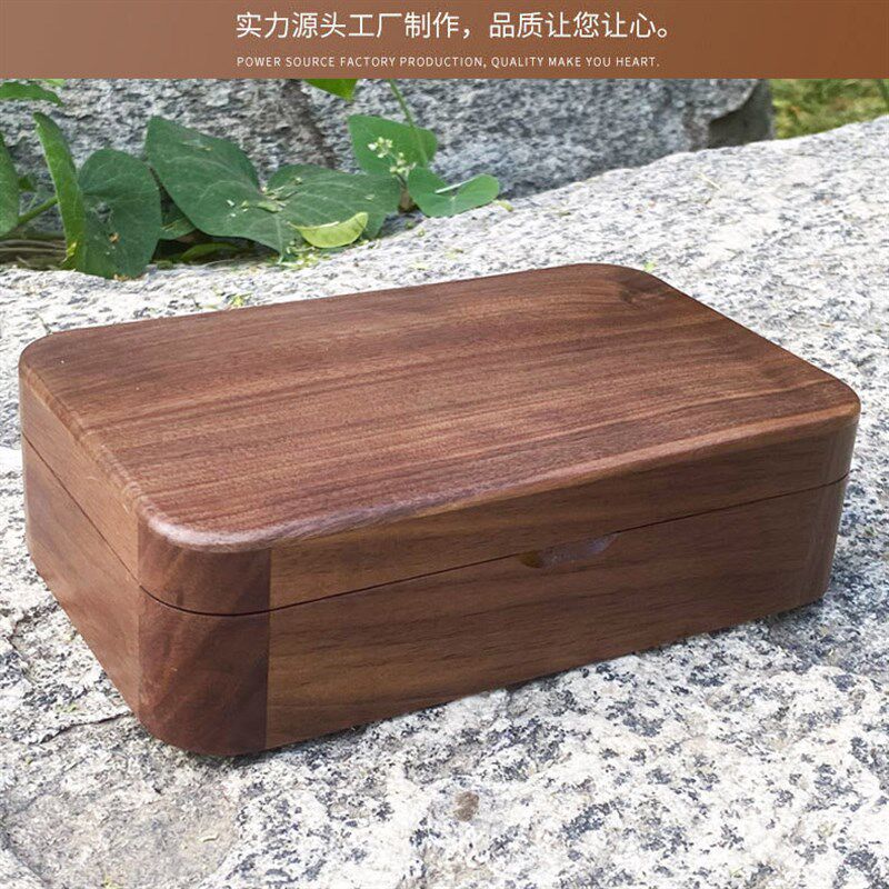 唢呐哨片盒黑胡桃木大容量芯子哨片收纳盒实木高档翻盖磁吸配件盒