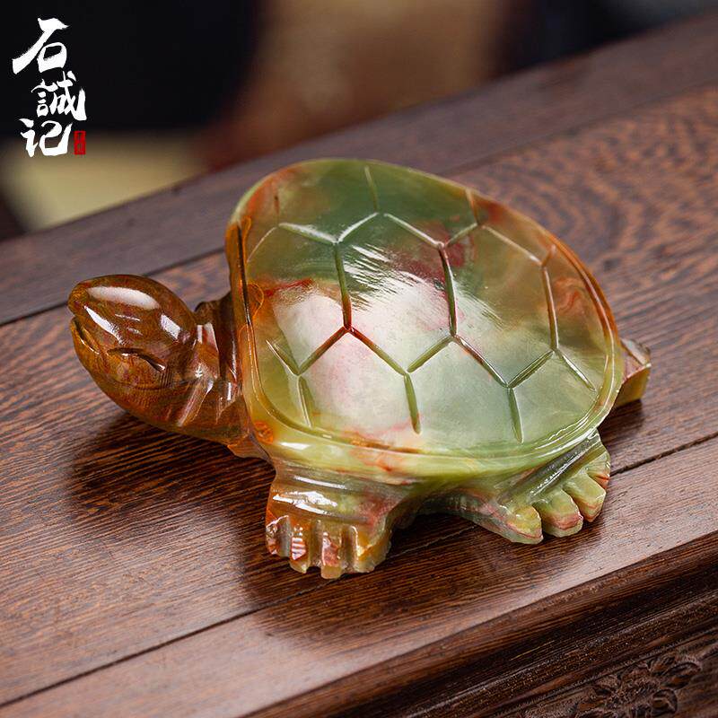 天然古青玉石茶宠摆件金蟾禅意功夫茶道原石饰品玄武茶玩创意摆设