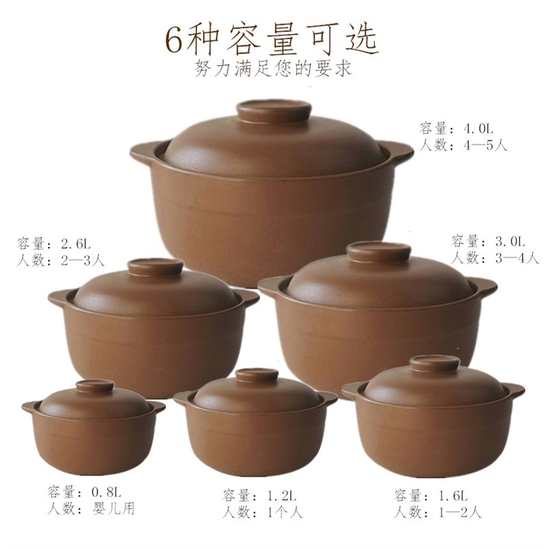 山西平定老式砂锅无釉耐高温PP堡陶土汤锅中式风格厨房饭店用煲汤