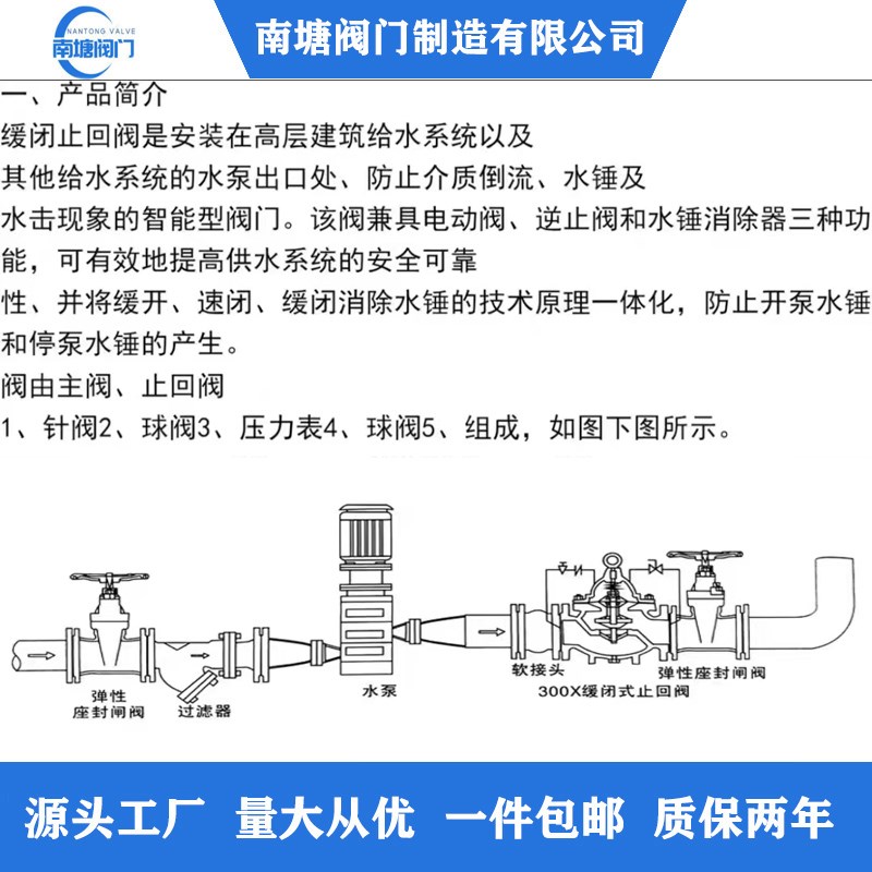 304不锈钢缓闭止回阀300X-16P水泵专用消除水锤水利消声逆式阀门