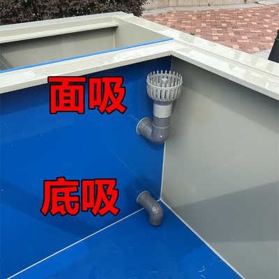 大型锦鲤鱼池背部过滤系统观赏鱼缸高密度养殖落地缸超白玻璃鱼箱