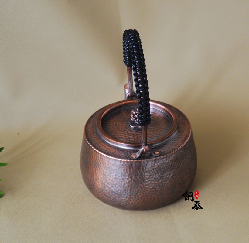 紫铜壶手工做旧铜壶 小茶壶 壶纯铜泡茶铜烧水壶手工打造铜壶加厚
