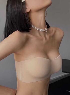 抹胸内衣无肩带防滑女小胸聚拢无B痕文胸夏天薄款防下垂收副乳裹