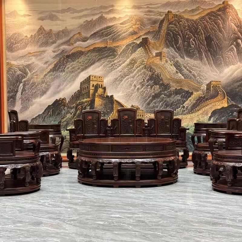 老挝大红酸枝十三件套八件套y红木家具沙发交趾黄檀沙发明式沙发