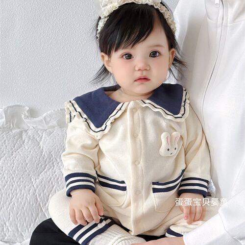 新生婴儿服装,女婴秋季连体后宫,可爱和超级可D爱,满月和100天,小