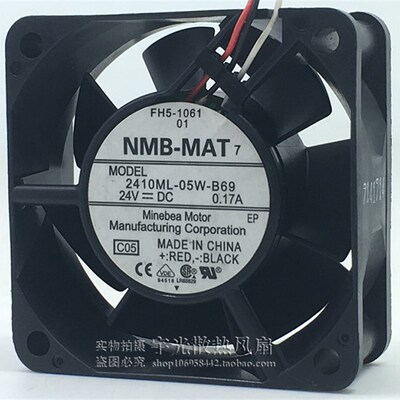 NMB 2410ML-05W-B69 24V 0.17A 6025 6CM 安川驱动器 变频器风扇